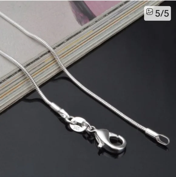 1MM NEW 925 STERLING SKINNY SILVER ROUND SNAKE CHAIN NECKLACE 18" - Picture 12 of 13